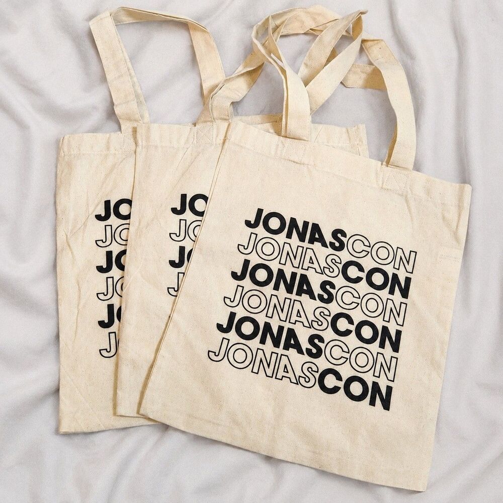 Jonas Brothers JonasCon 2025 Canvas Tote Bag Lot of 3 (One has print flaw)